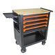 Damodpoy 17.9 in. W 4 Drawer Orange Rolling Tool Cabinet with Lock, 4 Wheels Tool Carts with Workbench, Push Rod, Tray and Shelf