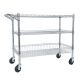 Damodpoy 18 in. W 3 Tier Heavy Duty Rolling Utility Cart, Storage Tool Carts with Wheels, Handle Bar and Shelf Liners