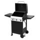 Karl home 3-Burner Propane Grill In Black With Foldable Side Tables And Portable Wheels for Outdoor Cooking