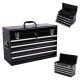 Damodpoy 21 in. W Black Steel 4-Drawer Heavy Duty Portable Tool Box Organiser with EVA Liners, Ball Bearing Slide Drawers Locking