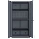 Damodpoy 5-Tier 18 in. L x 36 in. W x 72 in. H 2-Doors Adjustable Side Tool Cabinets and Lockers with Lock, Pegboard Interior