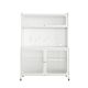 Damodpoy 17.72 in. W 2-Doors + 2-Adjustable Shelves White Garage Steel Sturdy Rolling Storage Tool Carts with Workbench and Hooks