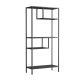 Damodpoy 4-Shelves 71 in. H Black Metal Garage Side Tool Storage Cabinets and Lockers, Open Style Freestanding Cabinet Metal Legs