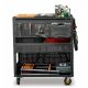 Damodpoy 39.37 in. W 3-Tier Detachable Utility Cart Storage Tool Cart With Steel Pegboard, Foldable Rolling Tool Cart with Wheels