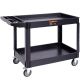 Damodpoy 24.98 in. W 2-Tier Steel Utility Tool Carts with 550 lbs. Weight Capacity, Large Lipped Shelf for Warehouse/Garage