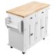 Damodpoy 20.85 in. W 2-Drawer 4-Door 2-Shelf Utility Tool Carts with Solid Wood Top, Rack and Tray for Kitchen, Garage