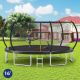 ToolCat 16 ft. Pumpkin Trampoline-Extra Stability with 6-Legs, UV-Protected Safety Net, Heavy-Duty Mat for Outdoor Fun, Black