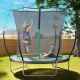 ToolCat 8 ft. Springfree Trampoline - Silent Bungee Bounce,No Gap Net,UV-Tested Mat,Rust-Proof Frame,ASTM Certified Safety,Green