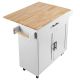 Damodpoy 19.08 in. W 1-Drawer 2-Door 1-Shelf Utility Tool Carts with Solid Wood Top, Rack and Tray for Kitchen, Garage
