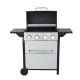 Mondawe 4-Burner Portable Propane Gas Grill in Black with Foldable Side Table and Hanging Basket