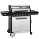 Royal Gourmet 6 Burner Propane Gas Grill with Side Burner, Glass Viewing Window, Stainless Steel Cabinet Doors, Silver & Black