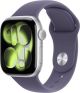 Apple Watch Series 11 (GPS+Cellular) 42mm Aluminum Case with Purple Fog Sport Band - S/M - Silver - (2025)-C