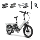 Lectric eBikes - XPedition2 Dual-Battery eBike (Max 120mi/28mph) + XL Pannier Bags/Orbitor/Headlight/Running Boards/Seat Post/Cushions - Stratus White