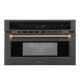 ZLINE - Autograph 30 in. 1.6 cu ft. Built-in Convection Microwave Oven in Black Stainless and Champagne Bronze Helix Handle - Black Stainless Steel