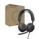 Logitech - Zone Wired 2 Noise-Canceling Headset for Business Zoom & Google Certified USB C with USB A Adapter - Graphite