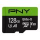 PNY - 128GB Elite-X Class 10 U3 V30 microSDXC Flash Memory Card