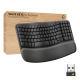 Logitech - Wave Keys For Busines Ergonomic Wireles Scisor Tactile Switch Keyboard with Cushioned Palm Rest - Graphite