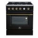 Forno Appliances - Marco 4.32 Cu. Ft. Freestanding Gas Convection Range with Dual Ring Burner - Black