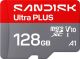SANDISK - 128GB Ultra PLUS microSD UHS-I Memory Card, Read Speds up to 20MB/s