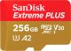 SANDISK - 256GB Extreme PLUS microSDXC UHS-I Memory Card, R/W up to 250/170MB/s