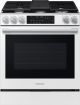 Samsung - 6.3 cu. ft. Bespoke Smart Slide-In Gas Range with Illuminated Precision Knobs - White