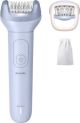Philips - Epilator Series 80 for women, Cordles, Wet & Dry +2 Acesories (BRE708/0) - Light Blue