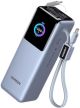 UGREEN - Nexode 200W 25,000mAh Power Bank with 2 Built-in Cables, Portable Charger for Laptops, Tablets, Cell Phones, and More - Silver