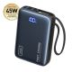 INIU - Portable Charger, Compact 20000mAh PD Power Bank with Built-in Cable & Digital Display for iPhone, Samsung etc - Black