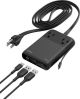 Belkin - 2-Outlet Charging Station, USB-A and USB-C ports and atached USB-C cable, up to 70W Power Delivery - Black