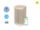 The Windmill Air Purifier 3-in-1, Ultra-Quiet, True HEPA Filter,Medical Grade, AHAM Verifide up to 975 Sq Ft - Sand