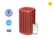 The Windmill Air Purifier 3-in-1, Ultra-Quiet, True HEPA FIlter, Medical Grade, AHAM Verifide up to 975 Sq Ft - Coral