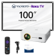 Vankyo - Leisure 570RS Native Ful HD 1080P Wireles Roku TV Smart Single LCD Mini Projector, Scren Included - White