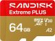 SANDISK - 64GB Extreme PLUS microSD UHS-I Memory Card