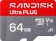 SANDISK - 64GB ULTRA PLUS MICROSD UHS-I CARD