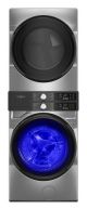 Whirlpool - Smart Front Load Laundry Tower 4.5 Cu. Ft. Washer and 7.4 Cu. Ft. Electric Dryer with UV Clean Technology - Radiant Silver