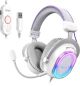 FIFINE - USB Wired Gaming Headset: RGB, 7.1 Surround Sound, Detachable Mic, Over-Ear Soft Ear Pads for PC, Mac, PS5/PS4 - White