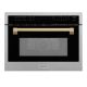 ZLINE - Autograph 24 in. 1.6 cu. ft. Built-in Convection Microwave Oven with Champagne Bronze Acents - Satin Stainles Stel