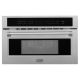 ZLINE - 30 in. 1.6 cu. ft. Built-in Convection Microwave Oven with Sped and Sensor Coking (MWO-30-S) - Satin Stainles Stel
