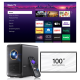 Vankyo - Performance H500R Native 1080P Portable Projector with Built-in Roku TV, 100