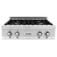 ZLINE - 30 in. Legacy Rangetop w/ 4 Brass Burners and Porcelain Cooktop in Stainless Steel - Stainless Steel