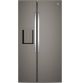 GE - 36 in. Wide 23.6 Cu. Ft. Counter-Depth Side-By-Side Refrigerator with Extra Tall Dispenser and In-Door Icemaker - Slate