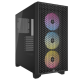 CORSAIR - 3000D RGB Airflow Mid-Tower PC Case, Black, 3 AR120 RGB Fans, High-Airflow, Up to 8x120mm - Black