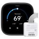 Aqara - Smart Wi-Fi Thermostat W200 Matte Kit w/C-Wire, Programmable, Apple Adaptive Temperature, Matter over Thread Hub, Google - Black