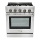 Unique Appliances - Off-Grid 30 in. 4-Burner Waist High Broiler Propane Range in Stainless Steel - Stainless Steel