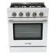 Unique Appliances - Off-Grid 30 in. 4-Burner Waist High Broiler Propane Range in White - White