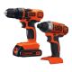 BLACK+DECKER 20V MAX Lithium-Ion Cordless Drill/Driver and Impact Driver 2-Tool Combo Kit with 1. 5Ah Battery and Charger
