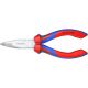 KNIPEX 6-1/4 in. Angled Long Nose Pliers with Cutter Comfort Grip and Chrome Plating