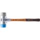 12 oz. Mallet with Lightweight Aluminum Housing, Acacia Hardwood Handle, Grey and Soft Blue Rubber Faces