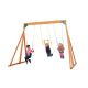 Creative Cedar Designs Trailside Complete Wood Swing Set with Multi-Color Playset Accessories