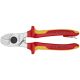 KNIPEX Cable Shears-1000V Insulated, Tethered Attachment, 6 1/2